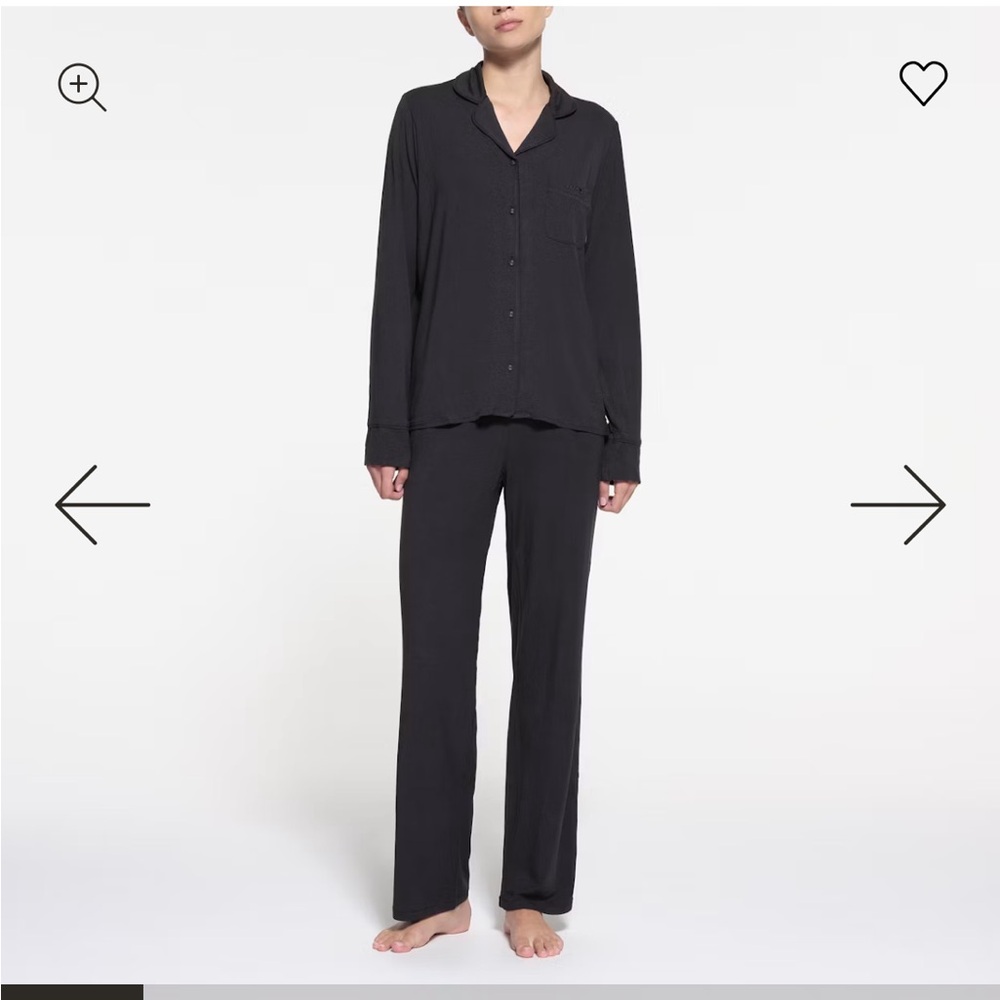 Skims Black Pajama Set